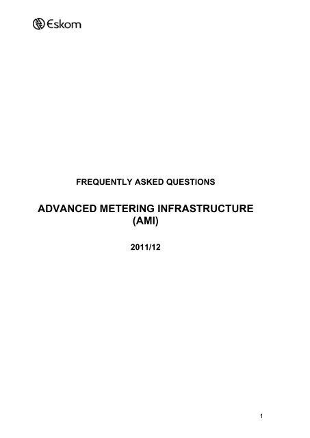 ADVANCED METERING INFRASTRUCTURE AMI Eskom