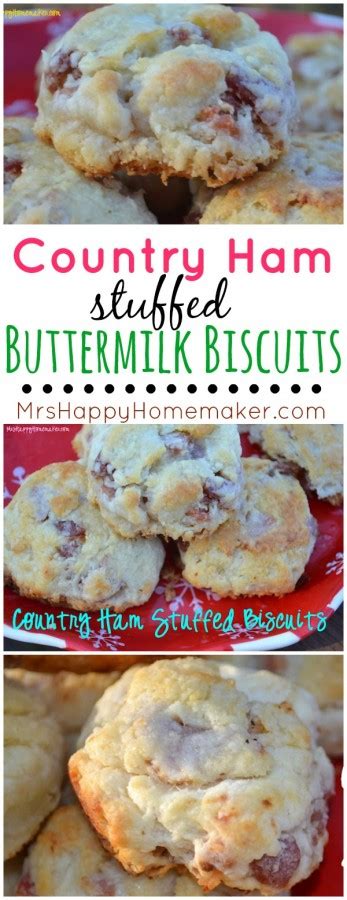 Country Ham Stuffed Biscuits - Mrs Happy Homemaker