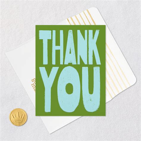 Blue And Green Blank Thank You Card Greeting Cards Hallmark