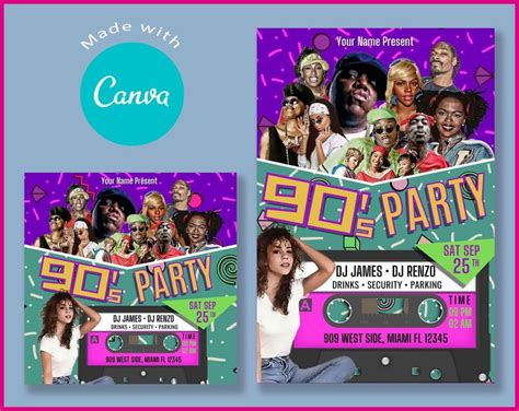 S Party Invitation Editable S Birthday Invitation Canva Template