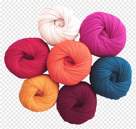 Pile Of Smooth Colorful Yarns Of Various Sizes Knitting Wool Png