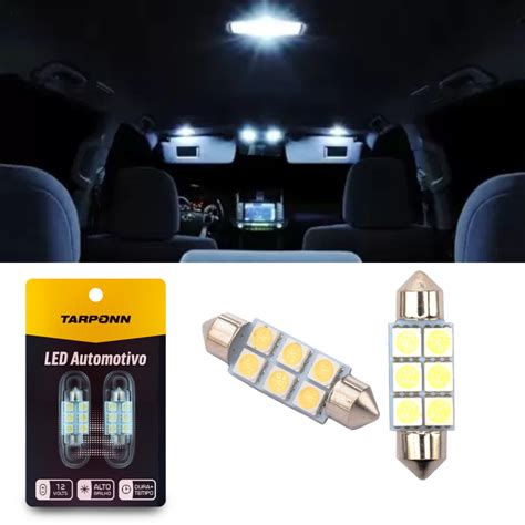 Par L Mpada Led Interior Carro Teto Porta Malas Porta Luvas Placa