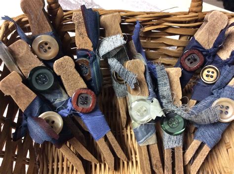 Set Of 6 Blue Primitive Clothespin Bowl Fillers Primitive Etsy Bowl