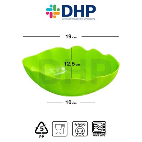 Jual MANGKOK DAUN D 19cm Hijau Plastik Murah Wadah Mangkuk Saji