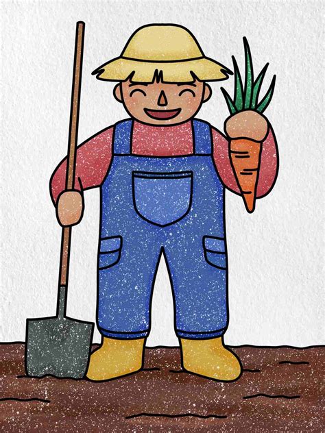 Farmer Cartoon Drawing - HelloArtsy