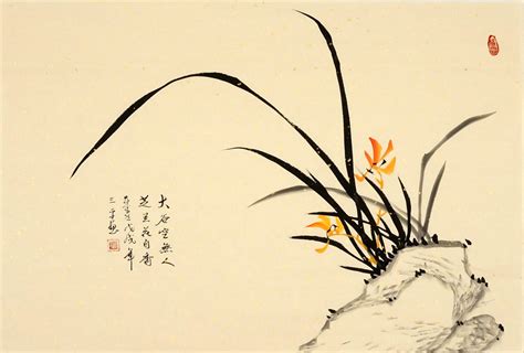 兰花写意画名人 兰花写意画 画兰花的画家 第2页 大山谷图库