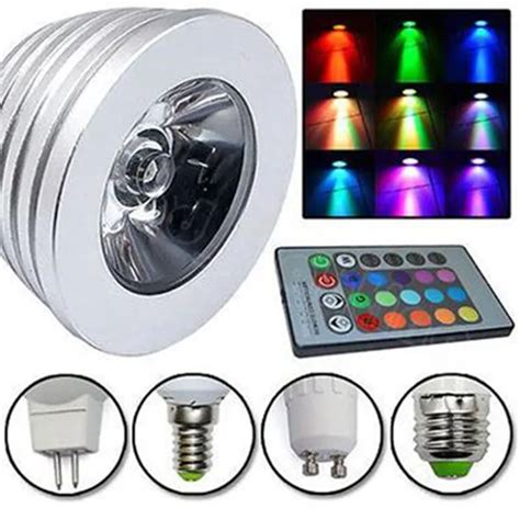 E27 3W 90 240V 16 Colors Changing RGB LED Lamp Spot Light RGB LED Bulb