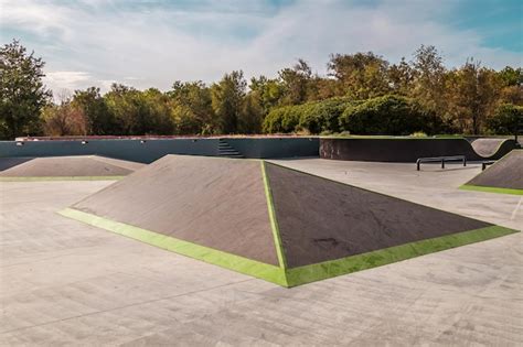 Premium Photo | Construction of a skate park ramps for jumping