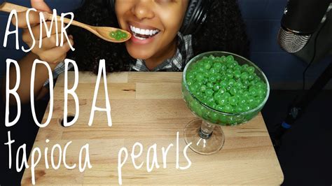 Asmr Green Tea Boba Tapioca Pearls Sticky Chewy Eating Sounds No