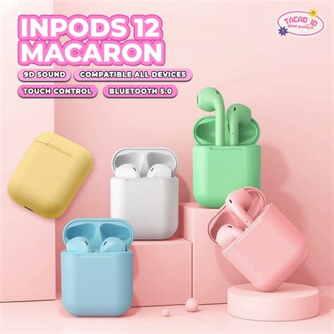 Jual Tacao Headset Bluetooth Inpods Wireless I12 Macaron Earphone TWS