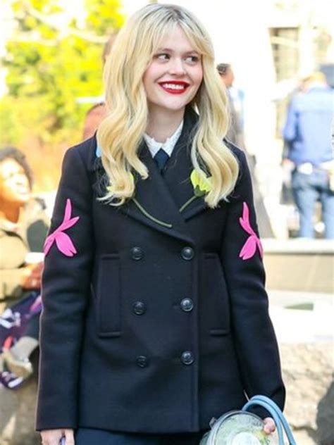 Emily Alyn Lind Gossip Girl S02 Audrey Hope Black Coat