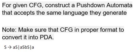 Solved For Given Cfg Construct A Pushdown Automata That Chegg