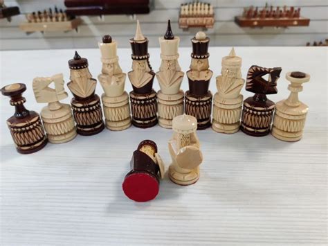 Купить Шахматные фигуры подарочные резные ручной работы Богатыри по ...