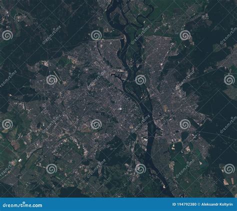 Satellite Map Of Kiev Ukraine View From Space Stock Photo Image Of