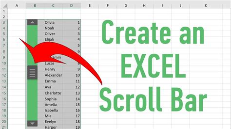 Create A Scrollbar In Excel Youtube