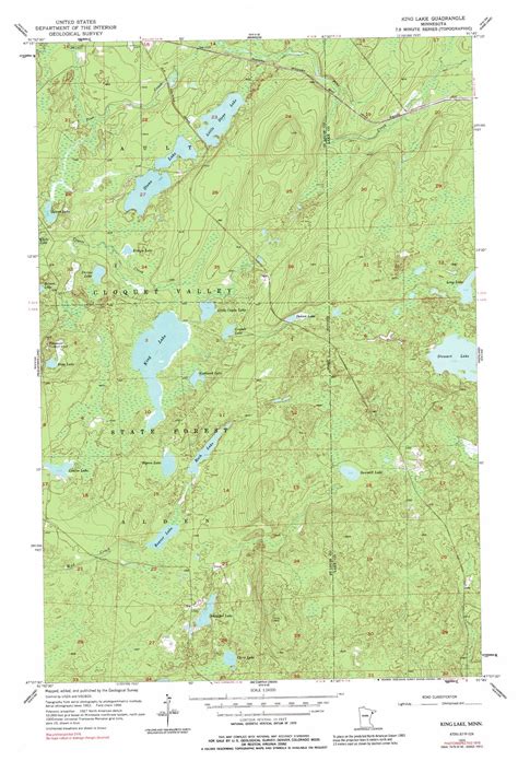 King Lake Topographic Map Scale Minnesota