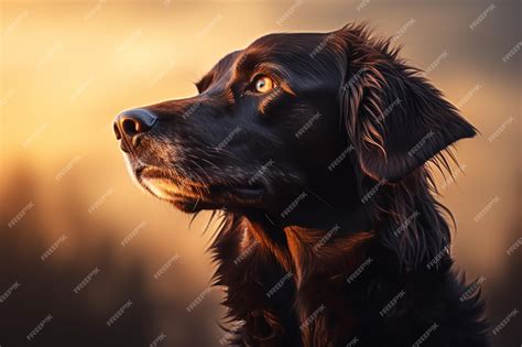 Premium AI Image | dark silhouette image of a dog