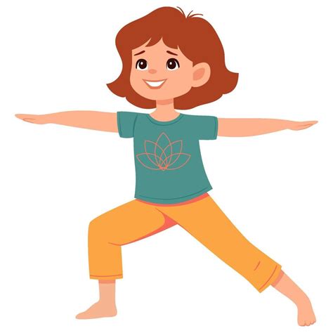 Girl doing yoga Warrior 2 pose 44447250 Vector Art at Vecteezy