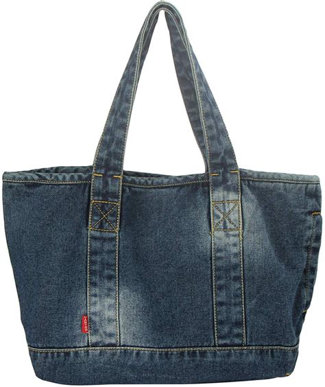 Vantoo Denim Tote Bag Satchels Top Handle Handbag Big Capacity Shoulder Bag With