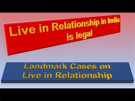 Live In Relationship Is Legal In India 5 Landmark Cases YouTube