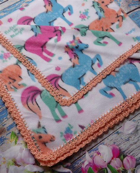 Fleece Baby Blanket With Crochet Edge/crochet Border/crochet - Etsy