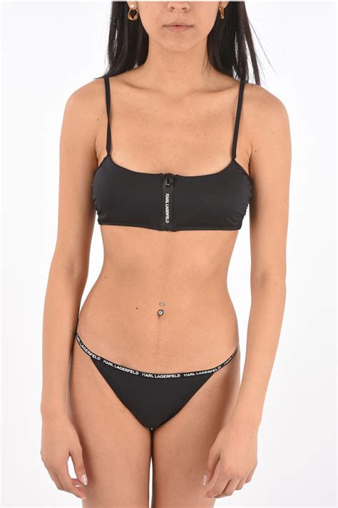 Karl Lagerfeld Bandeau Bikini Top With Zip Women Glamood Outlet