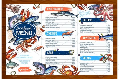 Seafood Menu Template