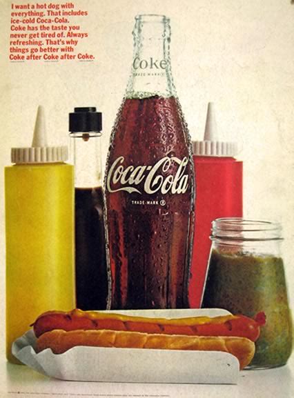 1966 Coca Cola Ad Coke And A Hot Dog With Everything Vintage Coca Cola Ads