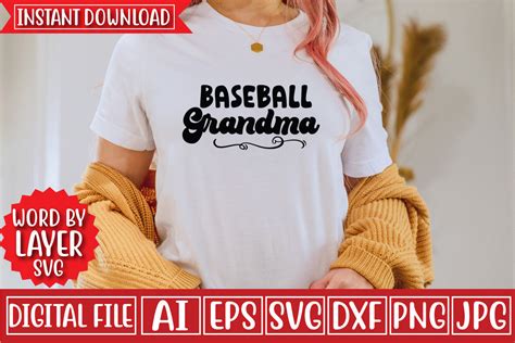 Baseball Grandma Svg Design Graphic By Craftzone · Creative Fabrica