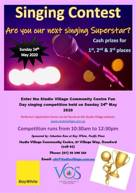 2020 Ffd Singing Comp Flyer Page 001 Studio Village Community Centre