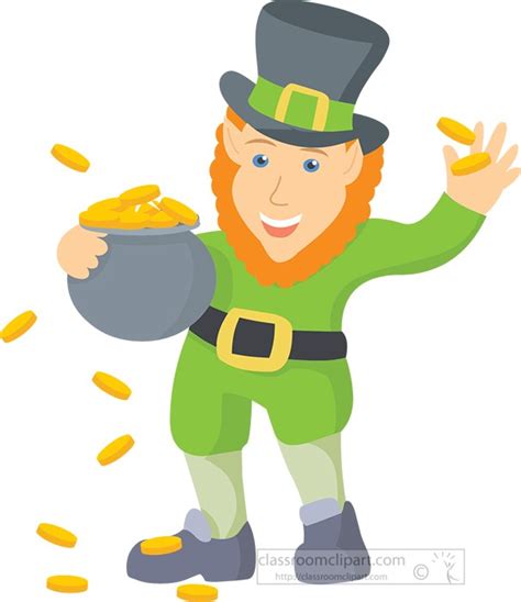 St Patricks Day Clipart St Patrick Leprechaun Holding Pot Of Gold