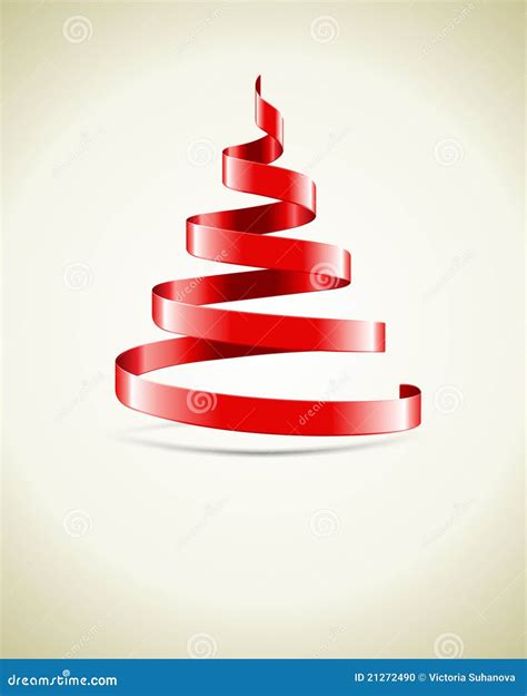 Red Ribbon Christmas Tree Stock Photo - Image: 21272490