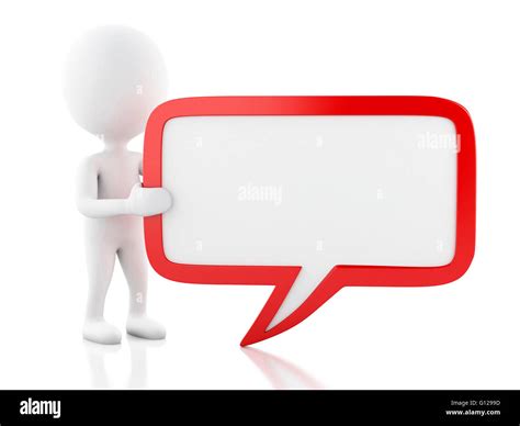 D Renderer Image White People With Blank Speech Bubble Communication