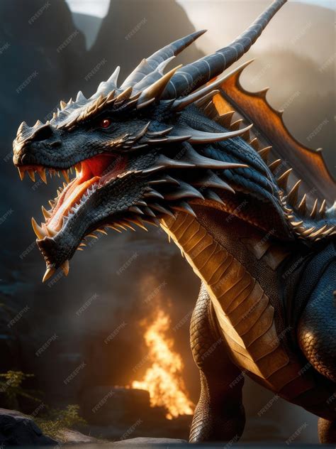 Premium AI Image | Illustration of an ultra realistic Dragon in ...