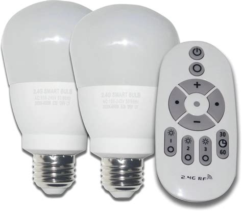 Erkangsm Smart Led Light-Bulb Dimmable with Remote-Control E26 9W Light ...