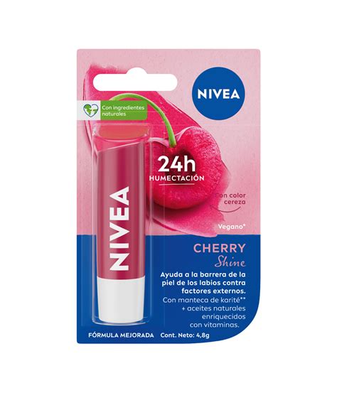 Bálsamo Labial Cherry Shine Con Aceites Naturales NIVEA