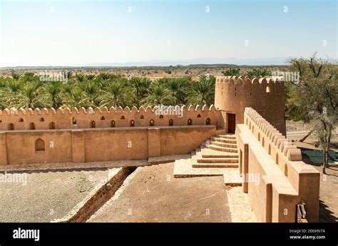 Terrace Of The Jabreen Castle In Bahla Sultanate Of Oman Stock Photo