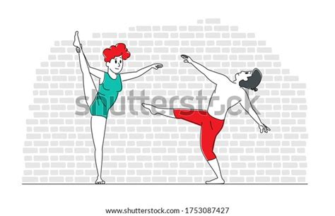 Young People Dancing Couple Man Woman Stock Vector Royalty Free