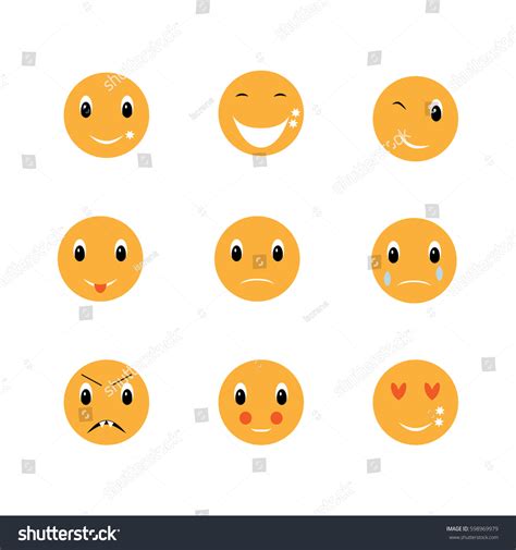 Set Of Emoticons Icon Pack Emoji Isolated On Royalty Free Stock