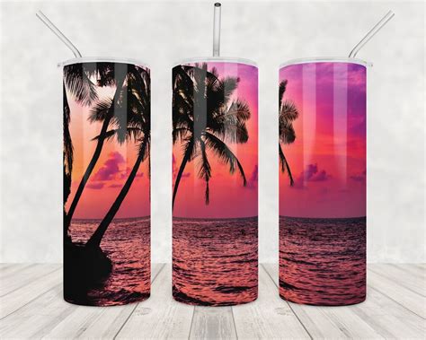 Summer Beach 20 Oz Tumbler Sublimation Ocean Sea Sunset Etsy