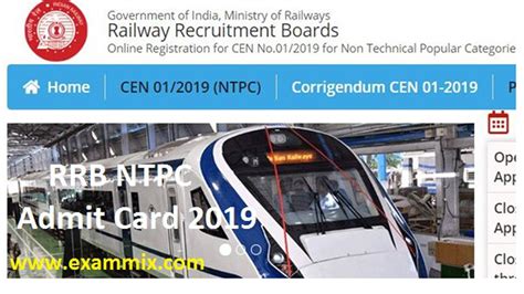 Rrb Ntpc Admit Card Exam Date St Stage Cbt