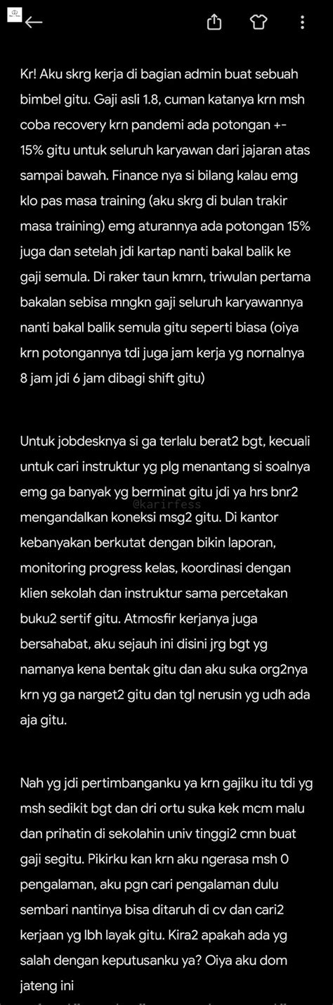 KARIRFESS ON On Twitter Kr Mohon Masukannya Ya Kawan Kawan