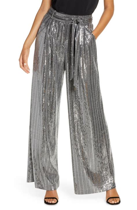 Eliza J Wide Leg Sequin Pants Nordstrom