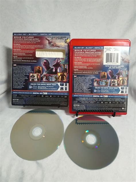 MARVEL AVENGERS AGE OF ULTRON 3D 2D BLU RAY 2 DISC SELTENE SLIPCOVER