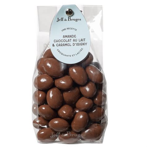 Dragées chocolat Sachet amandes chocolat et caramel 230g Jeff de Bruges