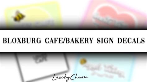 Bloxburg Bakery Decals