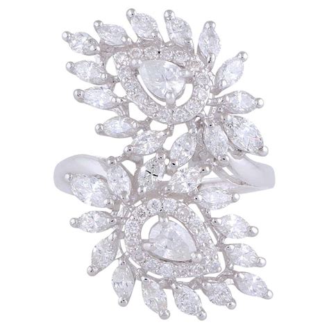 140 Carat Marquise Pear And Round Diamond Wrap Ring 18 Karat White Gold Jewelry For Sale At 1stdibs