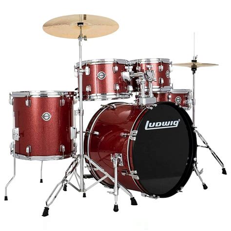 Ludwig Accent Drive 5 Piece Drum Set Red Sparkle Jb Music