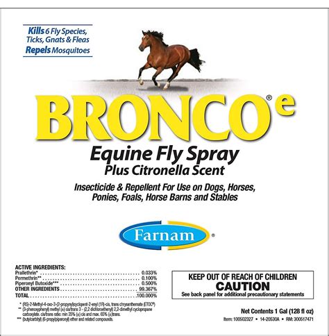 Farnam Bronco E Citronella Scented Equine Fly Spray 1 Gal Bottle