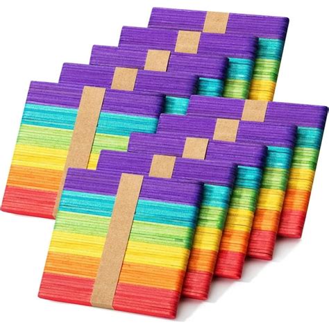 Mr. Pen- Colored Popsicle Sticks, 500Pack, 4.5 Inch, Craft Sticks ...
